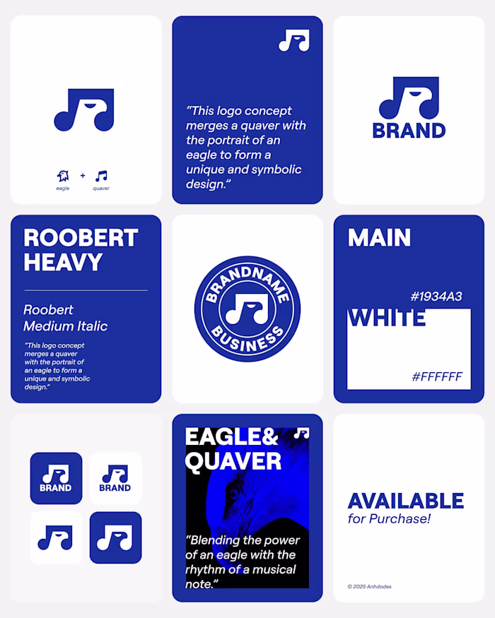 Eagle and Quaver Logo Design for Purchase Exclusive ready-ma...