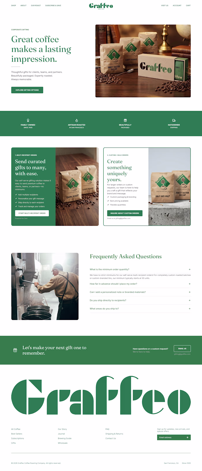 Landing Page Design Example for Graffeo