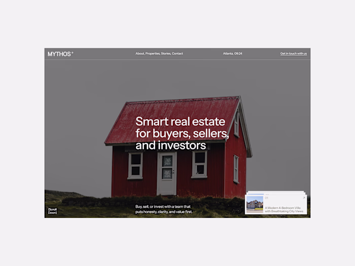 Hero section of a real estate framer template🤞