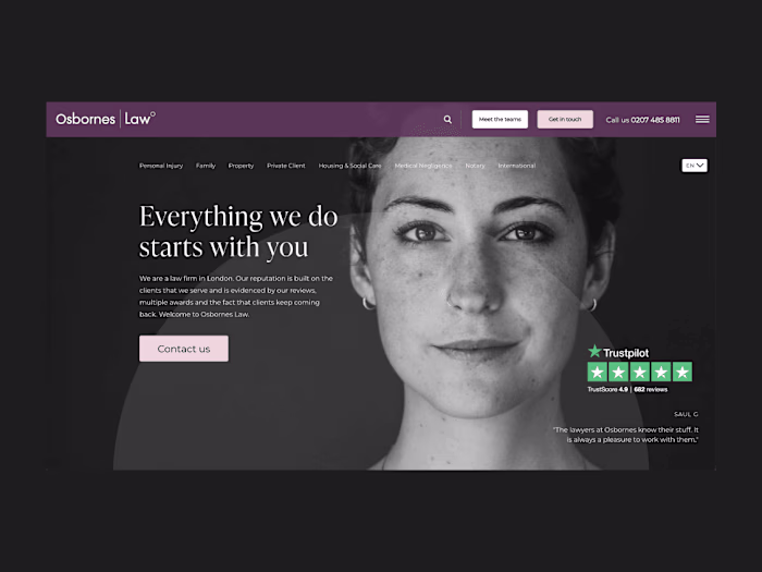 Osbornes Law Website design