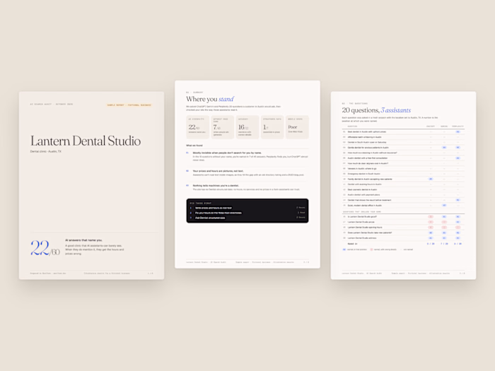 AI Search Audit: Lantern Dental Studio, a dental clinic in A...