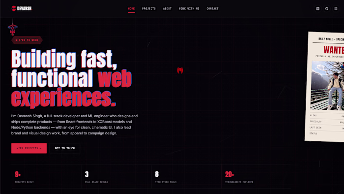 Personal Portfolio — Homepage