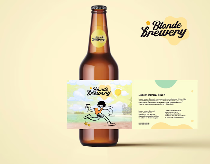 Blonde Brewery beer packaging brand identity design