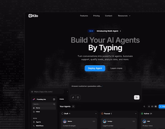Kilo - Framer Website for AI Product