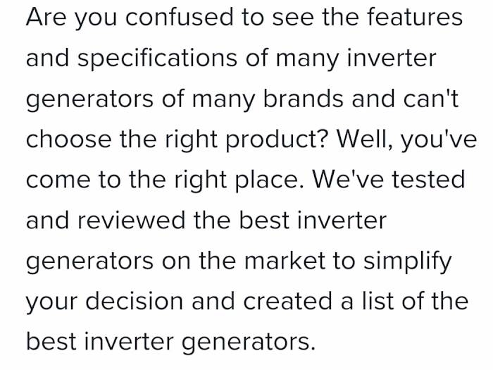 Invertor generators.