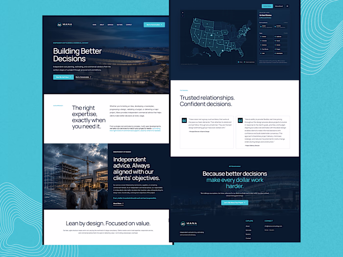 Squarespace Website Development for Mana Consulting