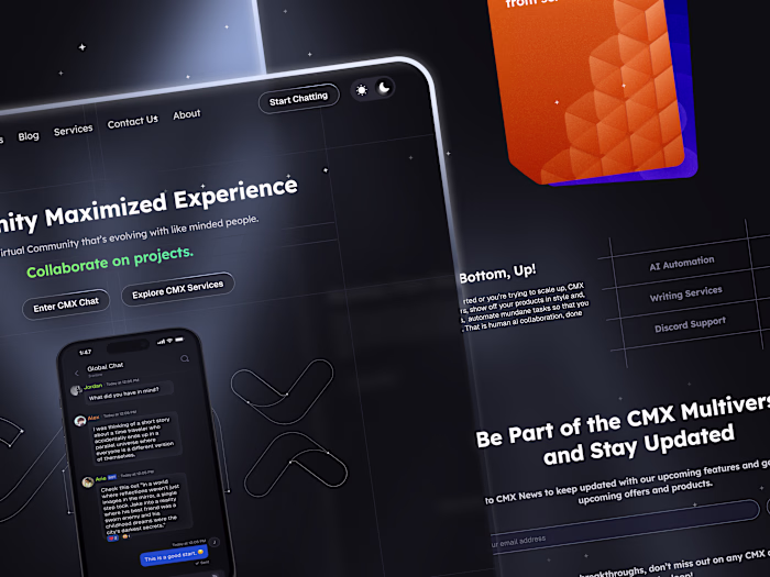 Website UX/UI Design 💠CMX Chat