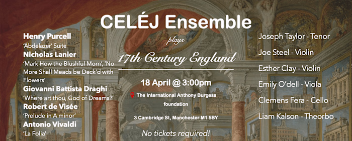 'CELE'J Ensemble plays 17th Century England'