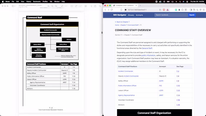 Emergency Responder Handbook Web App Development