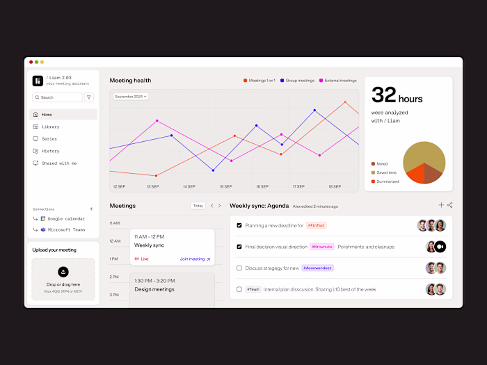 AI-Powered Meeting Assistant: Platform, UI design, Interface