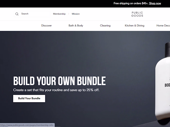Public Goods Modern eCommerce Website Development