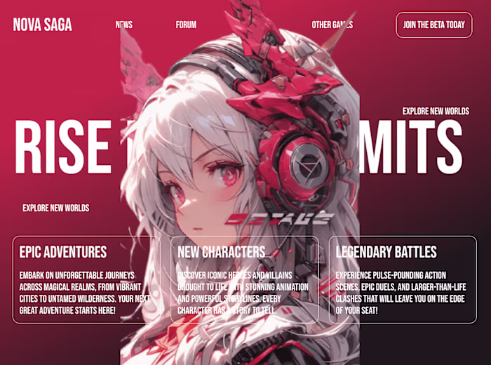 Nova Saga Landing Page Design