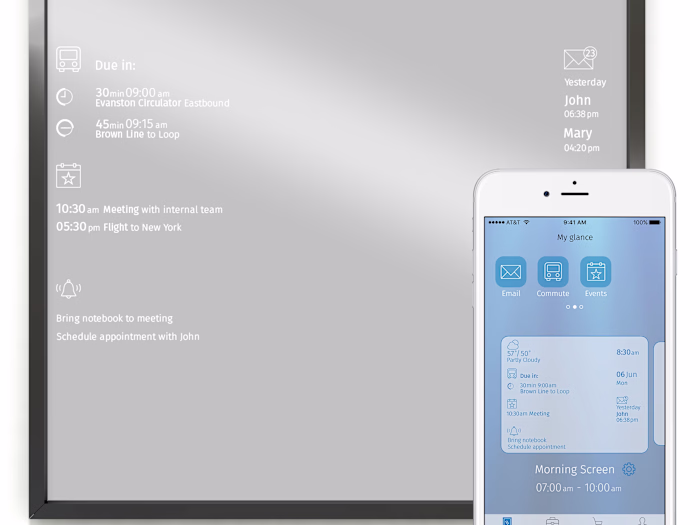 Glance - Smart mirror and mobile app