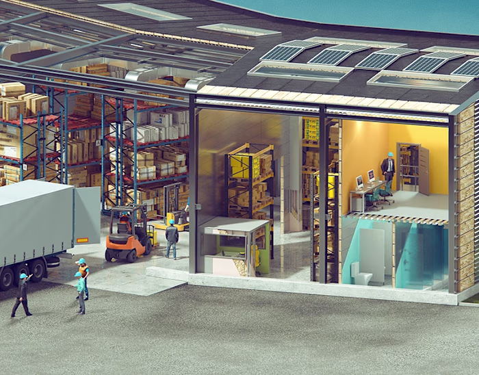 Cutaway buildings for Saint-Gobain