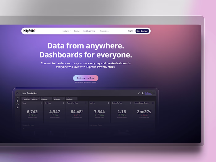 Klipfolio Homepage (2023)