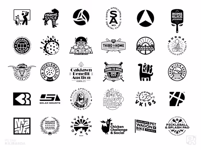 Some of the logos done for various clients in recent years -...