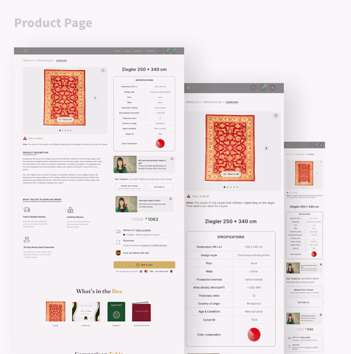 Increasing checkout by 105% on Tapijt & Kelim new website
