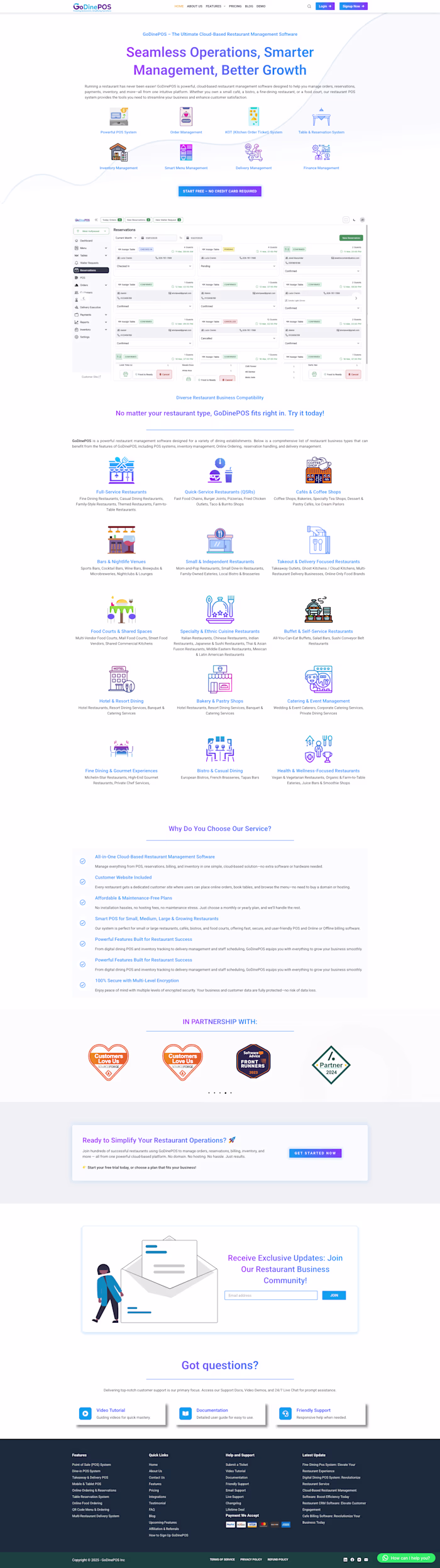 Restaurant Management Software (SaaS) Website Development