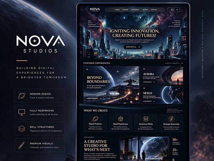 Nova Studios — Creative Digital Studio Website UI/UX Design