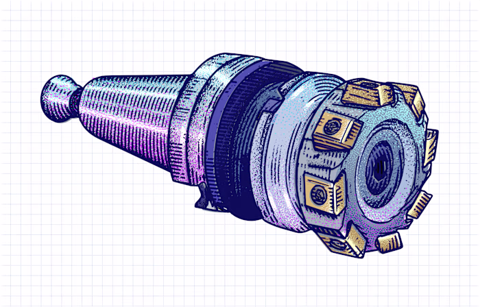 Technical Illustration - Shell Milling Tool