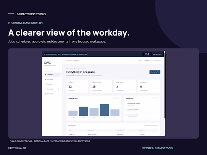 Business Portal | Jobs, Scheduling & Approvals Demo