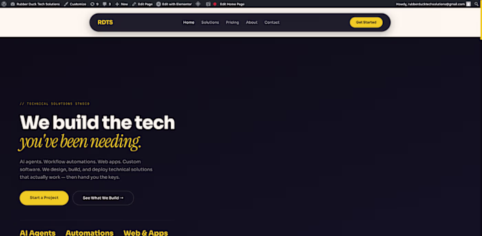 Rubber Duck Tech Solutions — WordPress & AI Agency Site