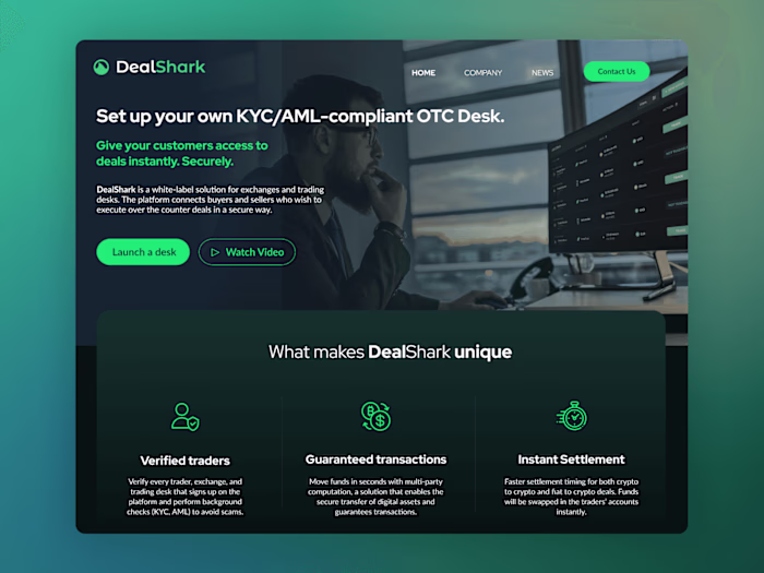 UI/UX Design and Branding for DealShark's Trading Platform