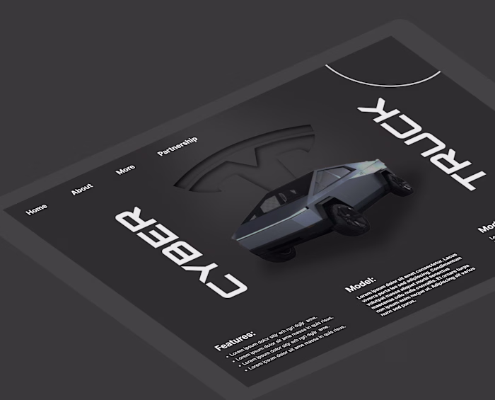 Cyber Truck website / Landing Page