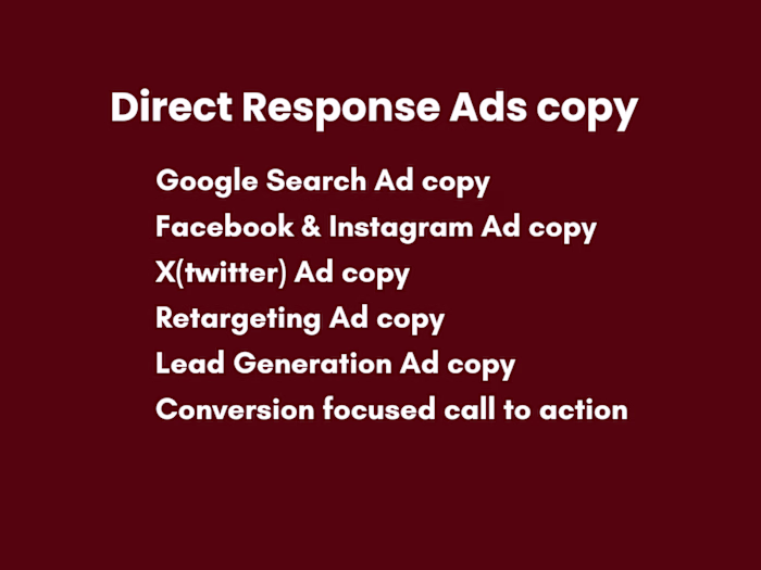 Direct response Ad Copy