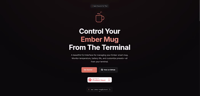 ember-mug — Terminal Control for a Smart Mug