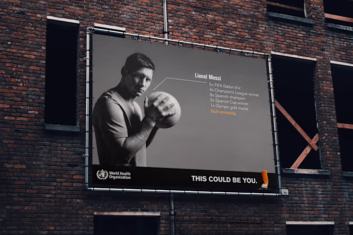 WHO anti-smoking: This could be you (concept)