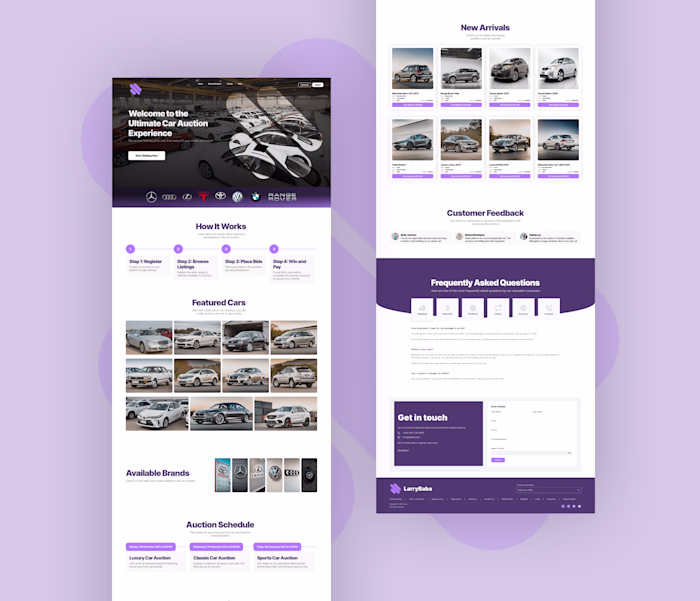 Automobile Auction Website Landing page 