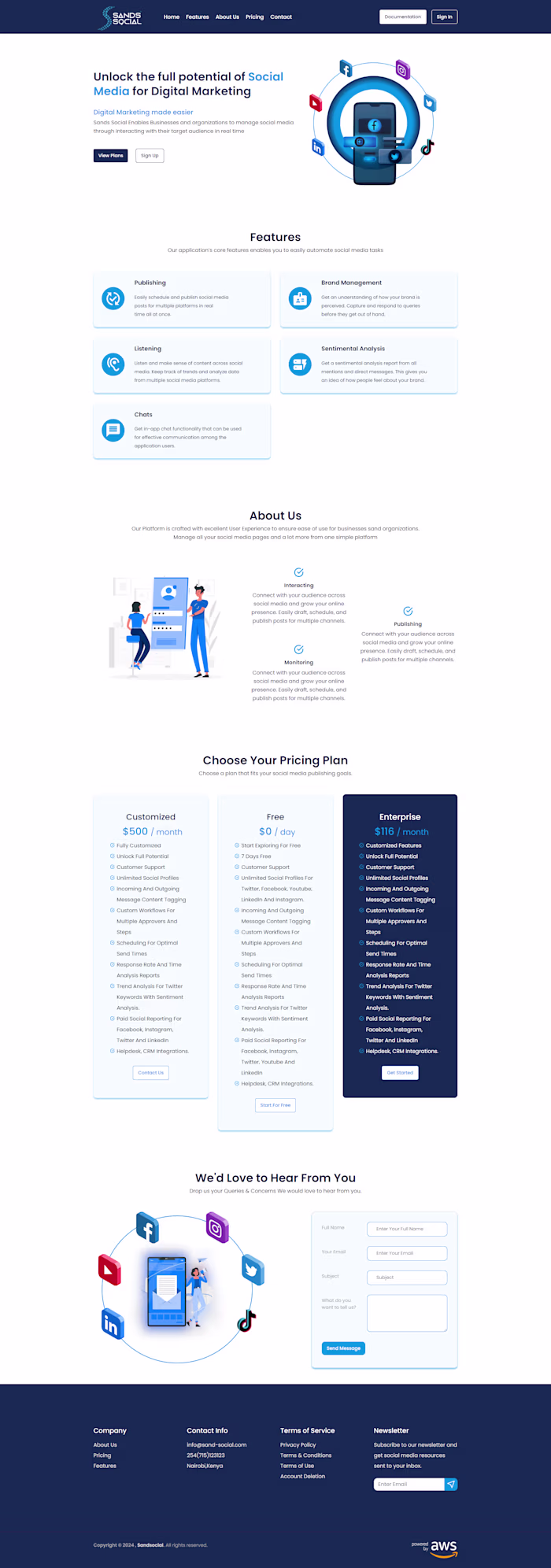 SandSocial, a SaaS social media management web applications