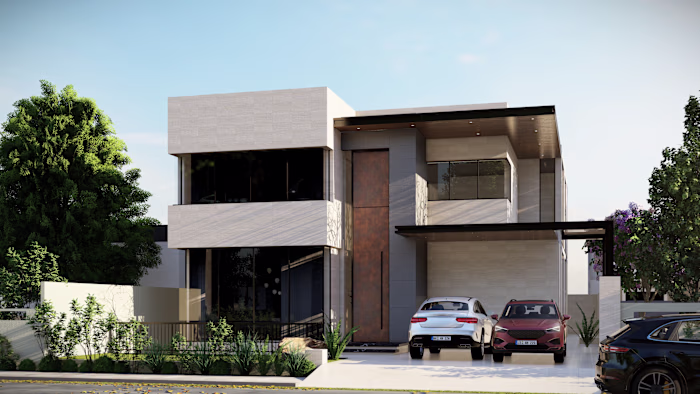 a residential house design and visualization
