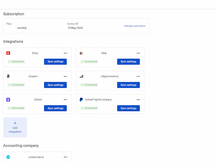 Synder Xero Integration