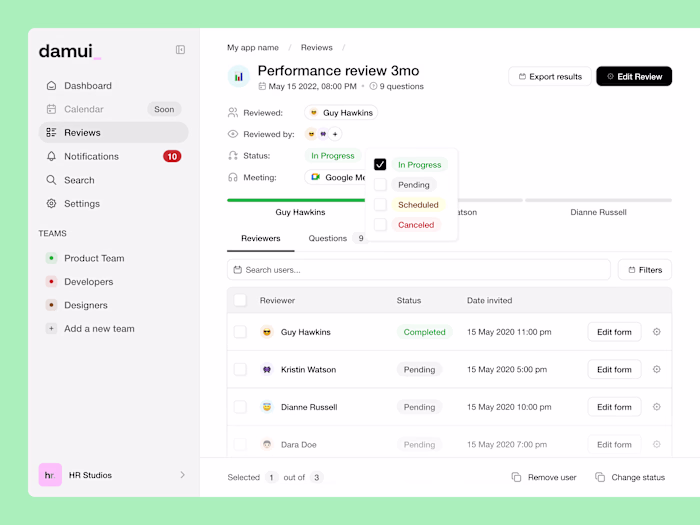 HR Tool app concept