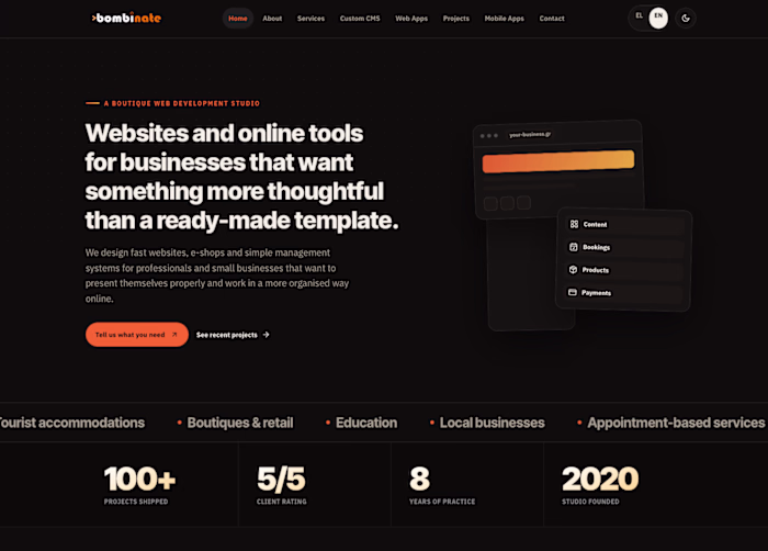 Bombinate – Custom Websites &