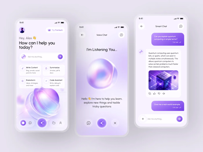 AI Chatbot App UI Design