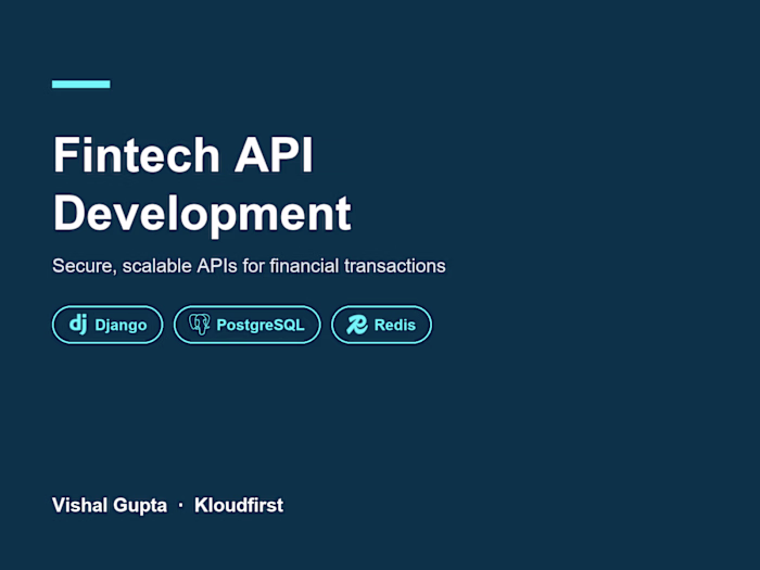Fintech API Development with Django, PostgreSQL, and Redis