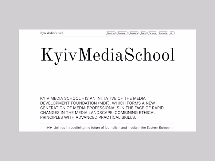 Kyiv Media School • Framer Website Design and Development