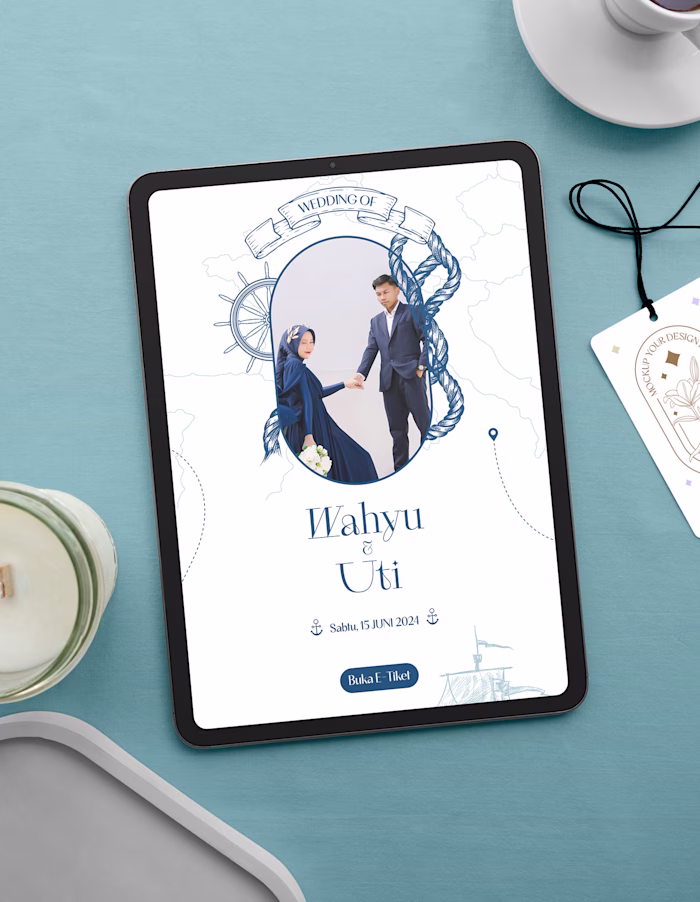 Wedding Invitation Website, Cruise Boarding Pass Theme