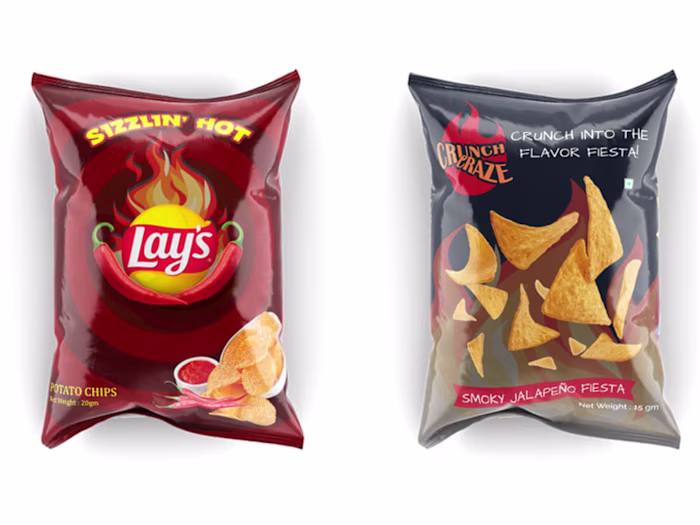 Spicy Chips Packet Packaging Design 
