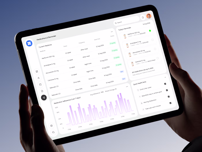 Medication management web app designed