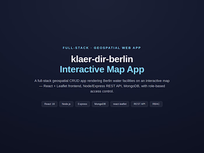 Interactive Map App · React