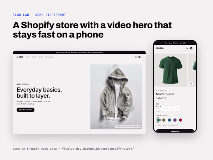 Shopify store with a fast video hero (demo)