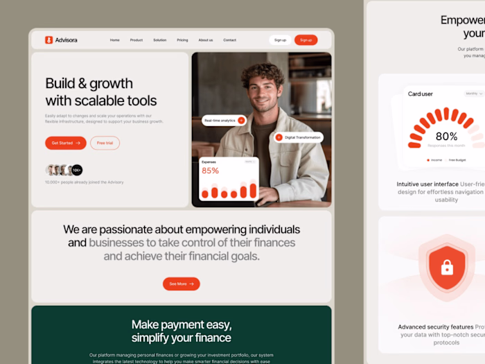 Advisora Website Page Template for Webflow
