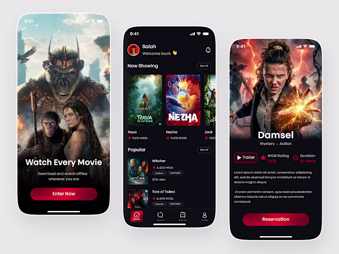 Here is my Movie Streaming App UI Design – Watch Anytime, An...