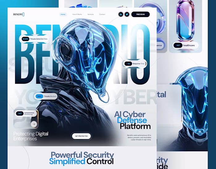 Bendrio - Cyber Security website design, landing page