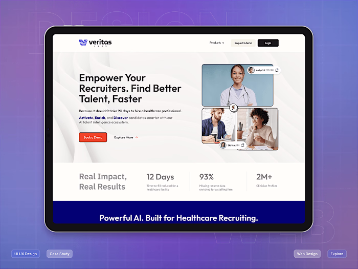 Homepage Design for Veritas Labs