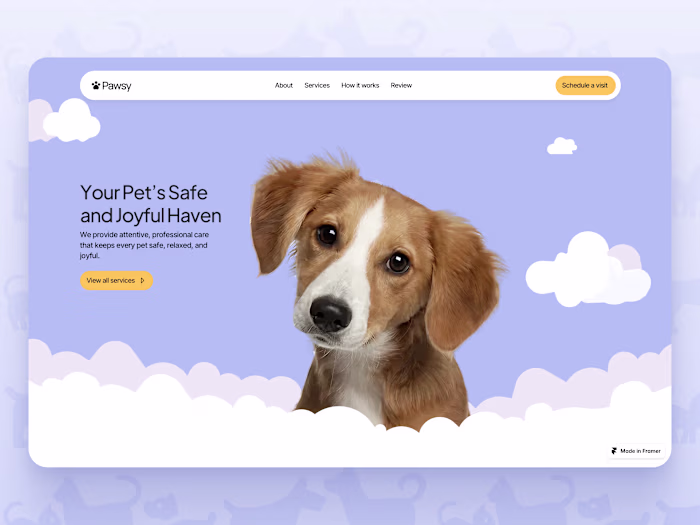 Pawsy — pet care businesses website